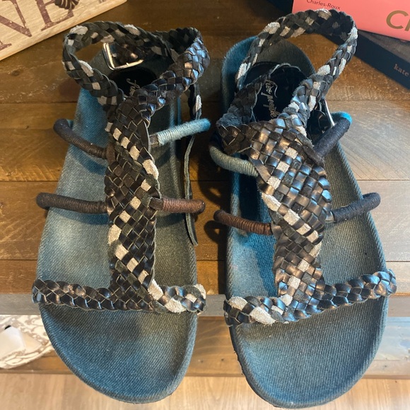 Free People Denali Woven Footbed Sandals Ankle Wrap Gladiator Womens 38 (U.S. 8) - Picture 3 of 8